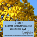 É Natal. Sejamos construtores da Paz.